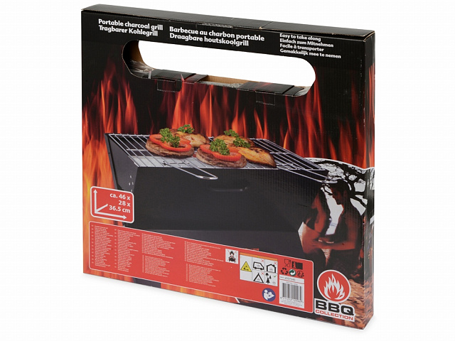 Складной переносной мангал для BBQ «Mangal», черный