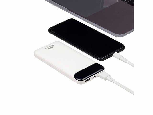 Внешний аккумулятор с дисплеем VA2240, 10000 mAh, белый