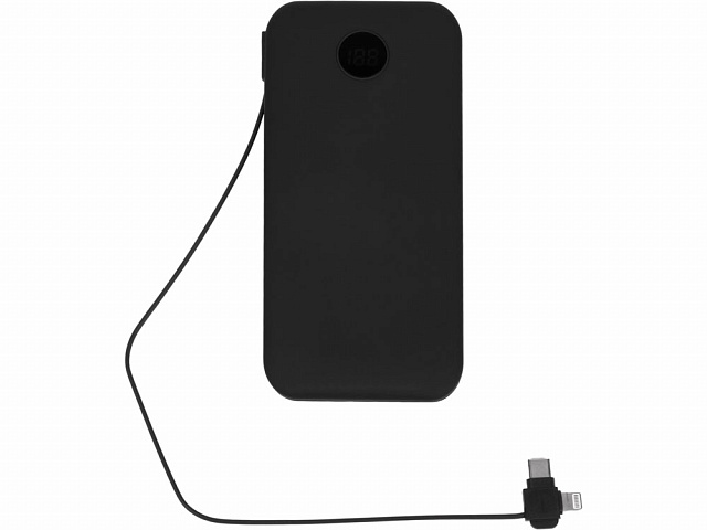 Внешний беспроводной аккумулятор с подсветкой лого «Astro», soft-touch, 10000 mAh, черный