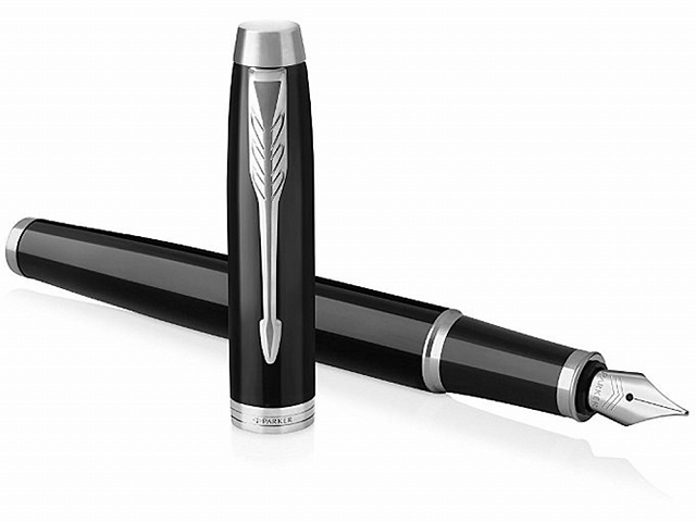 Перьевая ручка Parker IM, F, черный, серебристый