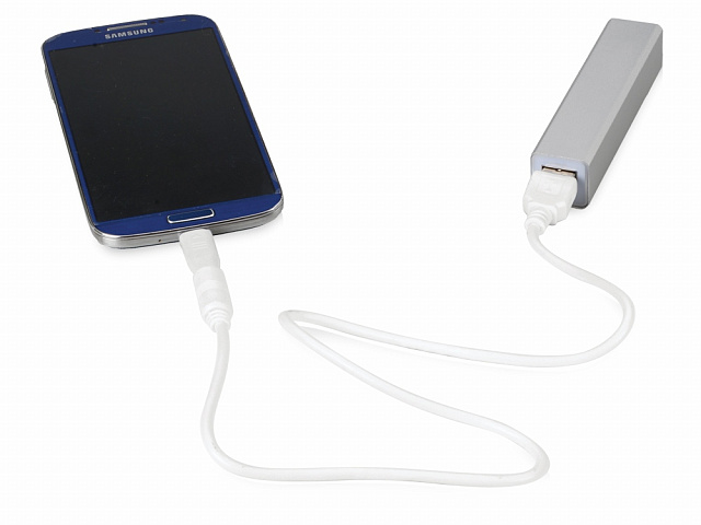 Внешний аккумулятор «Брадуэлл», 2200 mAh, серебристый, белый