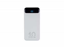 Внешний аккумулятор с дисплеем, 10000 mAh, белый
