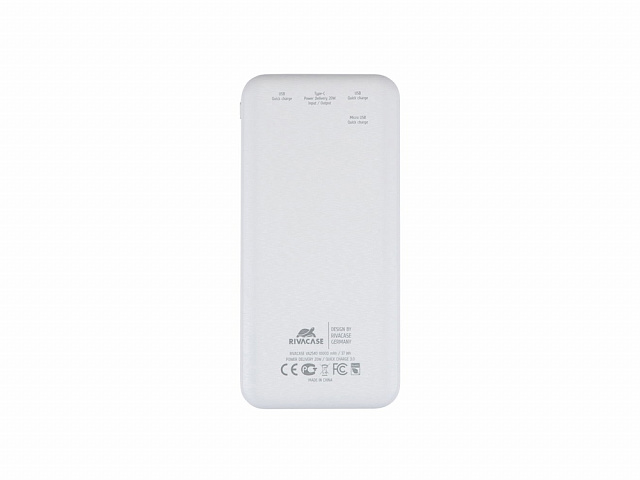 Внешний аккумулятор с дисплеем, 10000 mAh, белый
