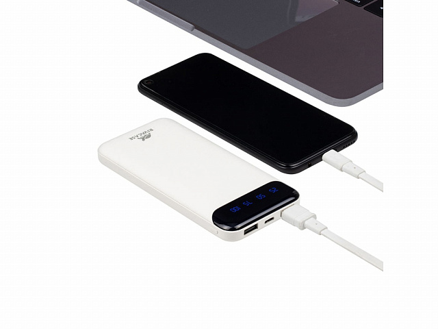 Внешний аккумулятор с дисплеем VA2240, 10000 mAh, белый