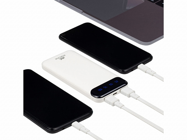 Внешний аккумулятор с дисплеем VA2240, 10000 mAh, белый