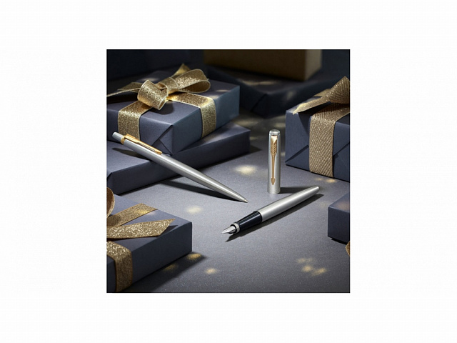 Ручка перьевая Parker Jotter Stainless, M, серебристый, черный