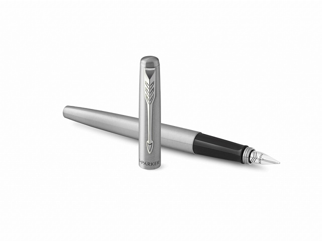 Ручка перьевая Parker Jotter Stainless, M, серебристый, черный