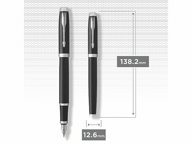 Перьевая ручка Parker IM, F, черный, серебристый